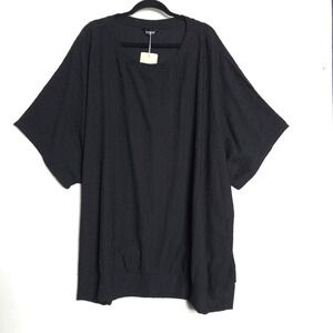 BloomChic Top Womens 30 Black Eyelet Dolman Sleeve Drop Waist Casual Relaxed Fit